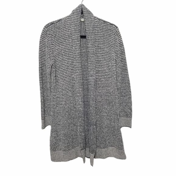 Eileen Fisher100%ORGANIC cotton, open knit cardigan, color gray/white, S… - Picture 2 of 11